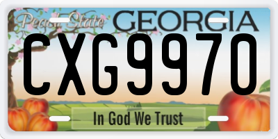 GA license plate CXG9970