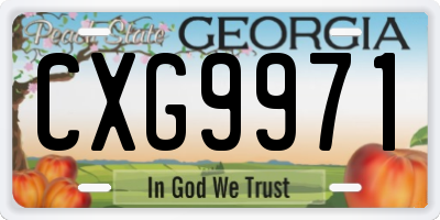 GA license plate CXG9971