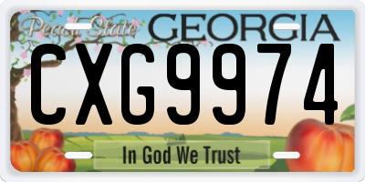 GA license plate CXG9974