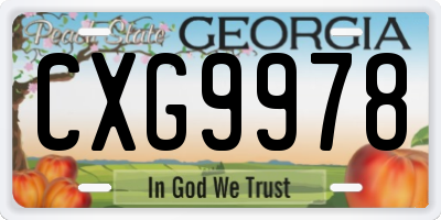 GA license plate CXG9978