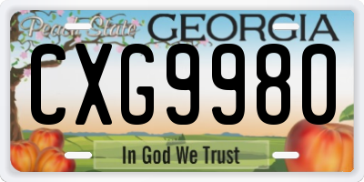 GA license plate CXG9980