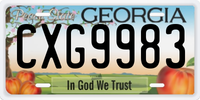 GA license plate CXG9983