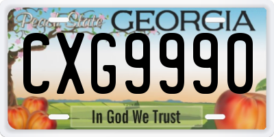 GA license plate CXG9990