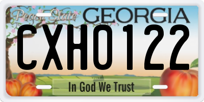 GA license plate CXH0122