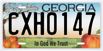 GA license plate CXH0147