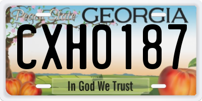 GA license plate CXH0187