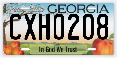 GA license plate CXH0208