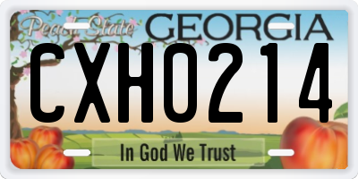 GA license plate CXH0214