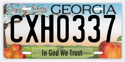 GA license plate CXH0337
