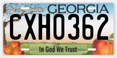 GA license plate CXH0362