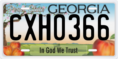 GA license plate CXH0366