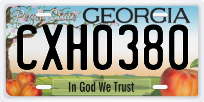GA license plate CXH0380