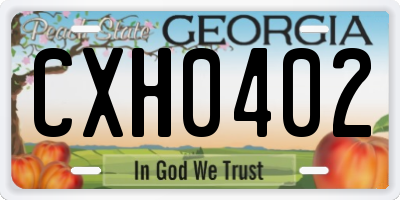 GA license plate CXH0402