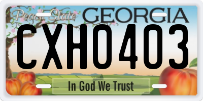 GA license plate CXH0403