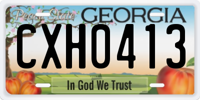 GA license plate CXH0413