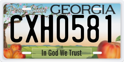 GA license plate CXH0581