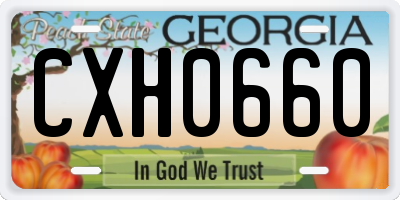 GA license plate CXH0660