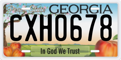 GA license plate CXH0678