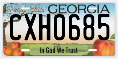 GA license plate CXH0685