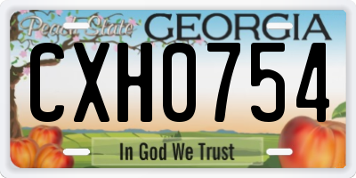 GA license plate CXH0754