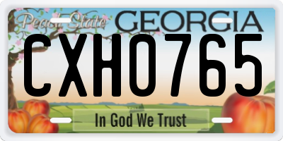 GA license plate CXH0765