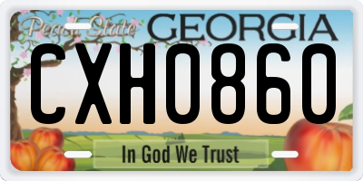 GA license plate CXH0860