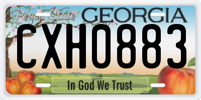 GA license plate CXH0883