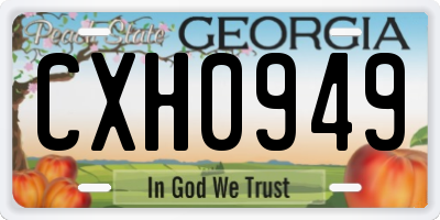 GA license plate CXH0949