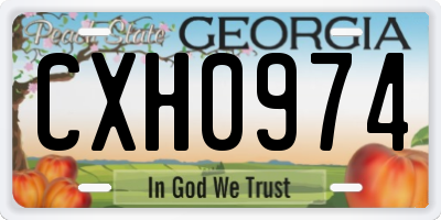 GA license plate CXH0974