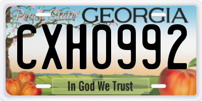 GA license plate CXH0992