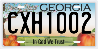 GA license plate CXH1002