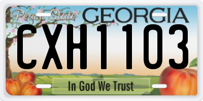 GA license plate CXH1103