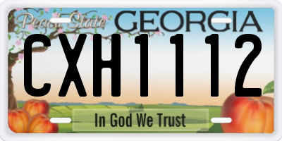 GA license plate CXH1112