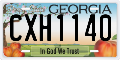 GA license plate CXH1140