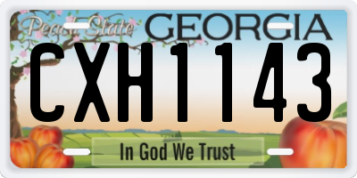 GA license plate CXH1143