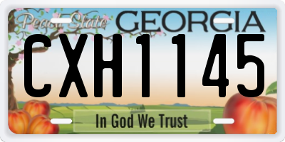 GA license plate CXH1145