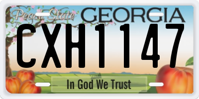 GA license plate CXH1147