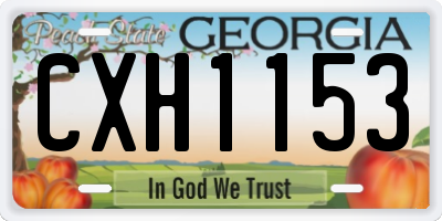GA license plate CXH1153