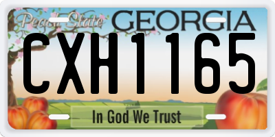 GA license plate CXH1165