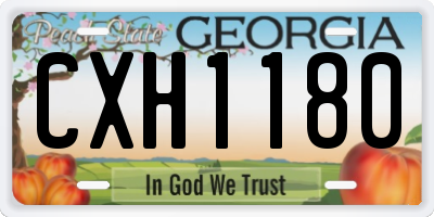 GA license plate CXH1180