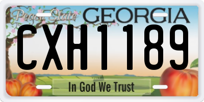 GA license plate CXH1189