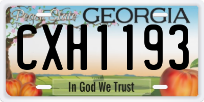 GA license plate CXH1193