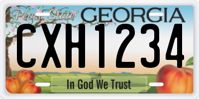 GA license plate CXH1234