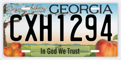 GA license plate CXH1294