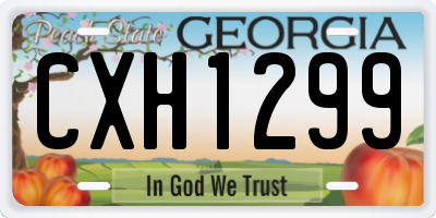 GA license plate CXH1299