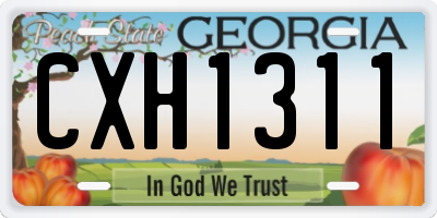 GA license plate CXH1311