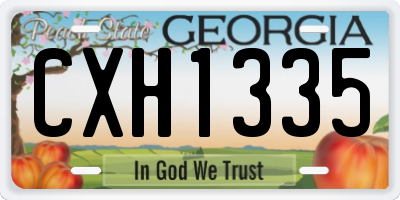 GA license plate CXH1335