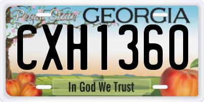 GA license plate CXH1360