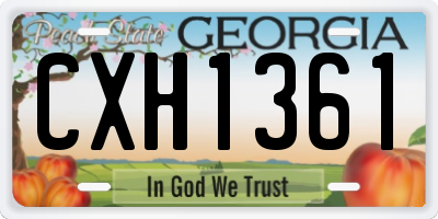 GA license plate CXH1361