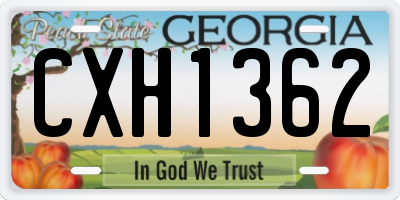 GA license plate CXH1362